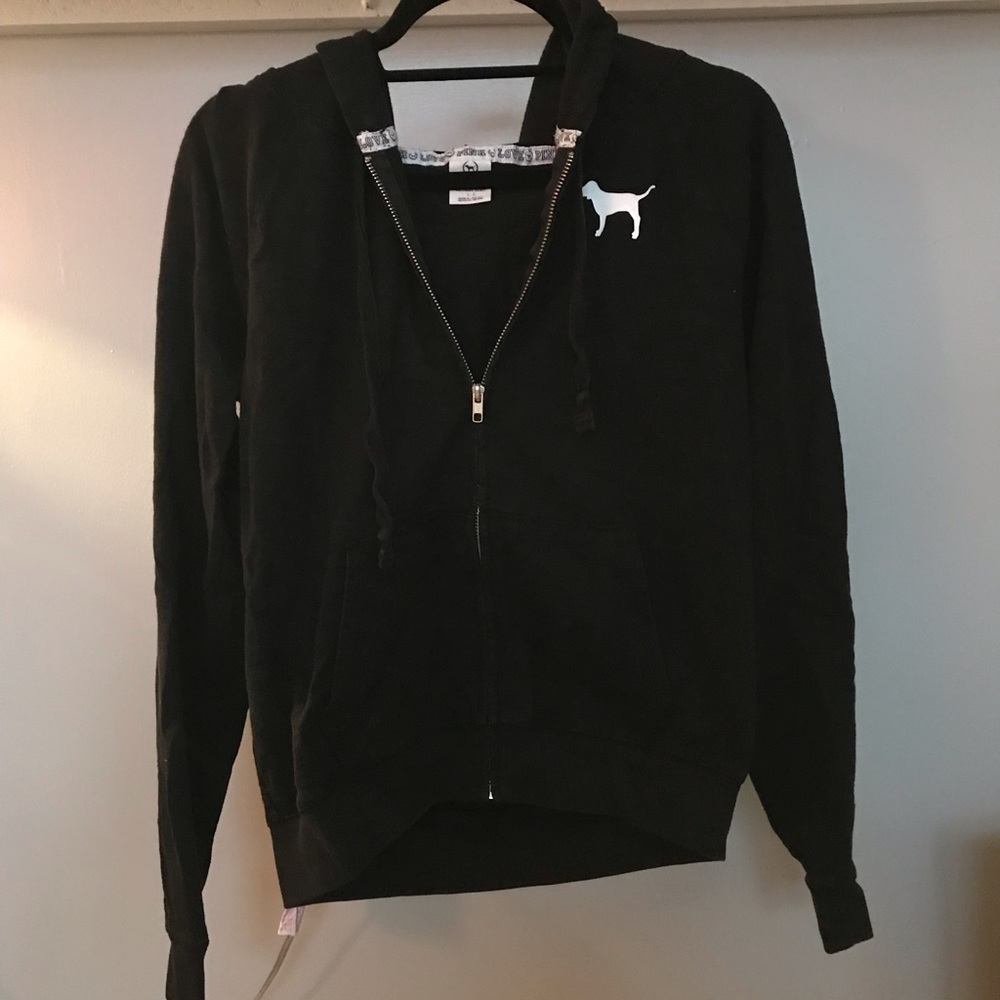 PINK Black Zip-Up